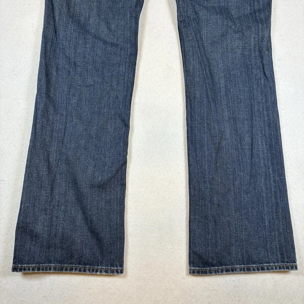 True Religion Ricky Straight Flap Men 33 x 33 Blue Distressed 100% Cotton Jeans